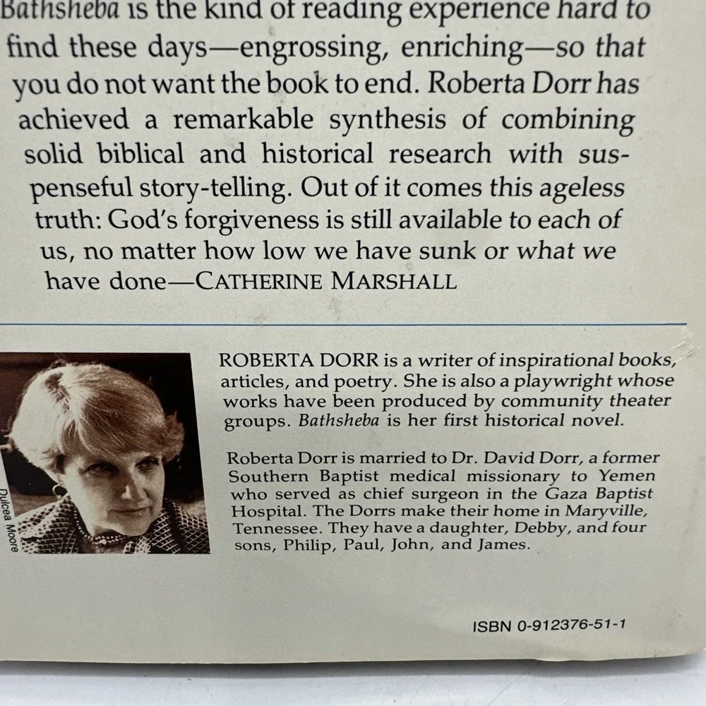 Bathsheba: The Love Story That Changed History by Roberta Kells Dorr. HC/DJ 1980
